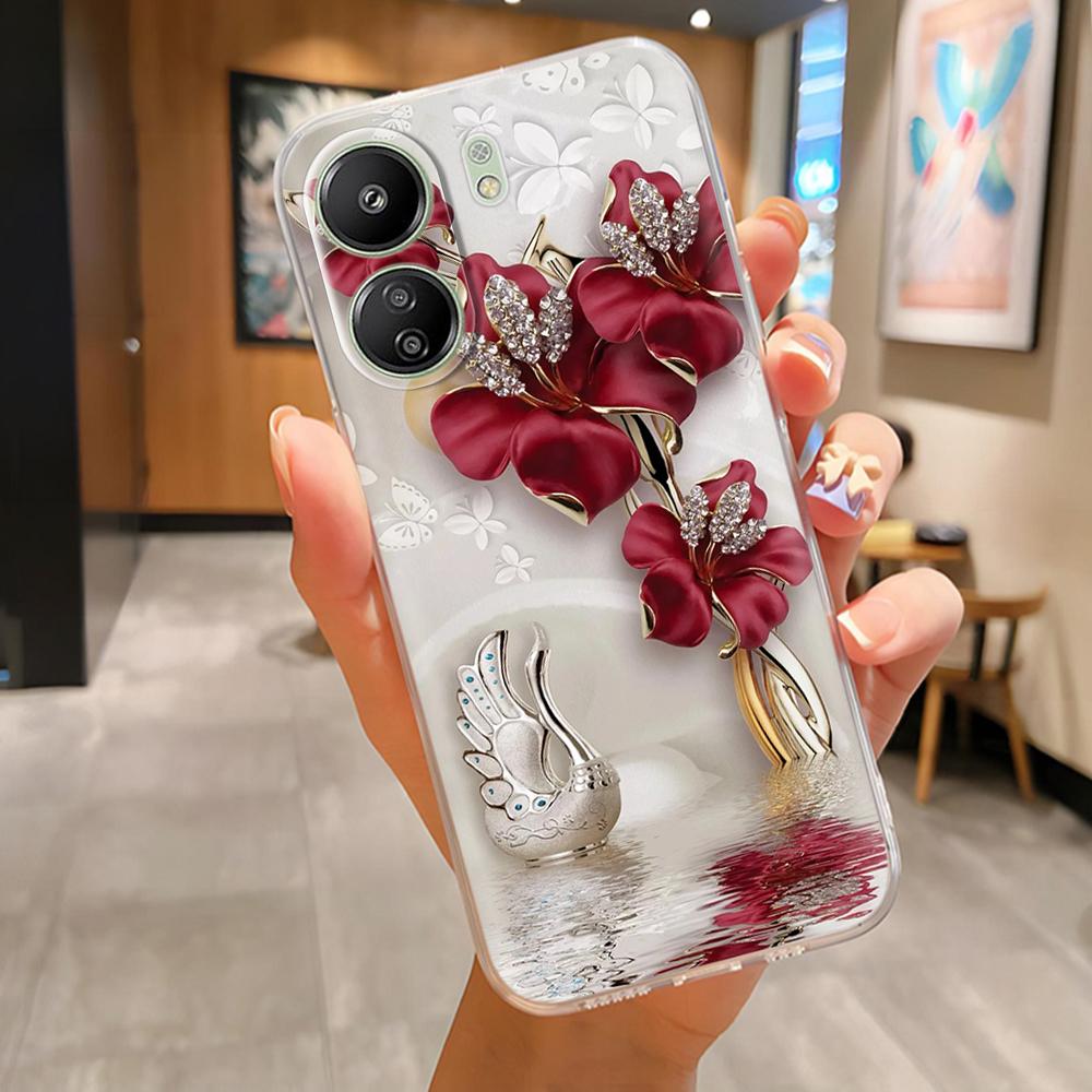 Pour Poco C65 Coque Silicone TPU Souple Mignon Lapin Léger Coque Arrière Pour Xiaomi POCO C 65 4G pocoC65 Léger Funda Coque