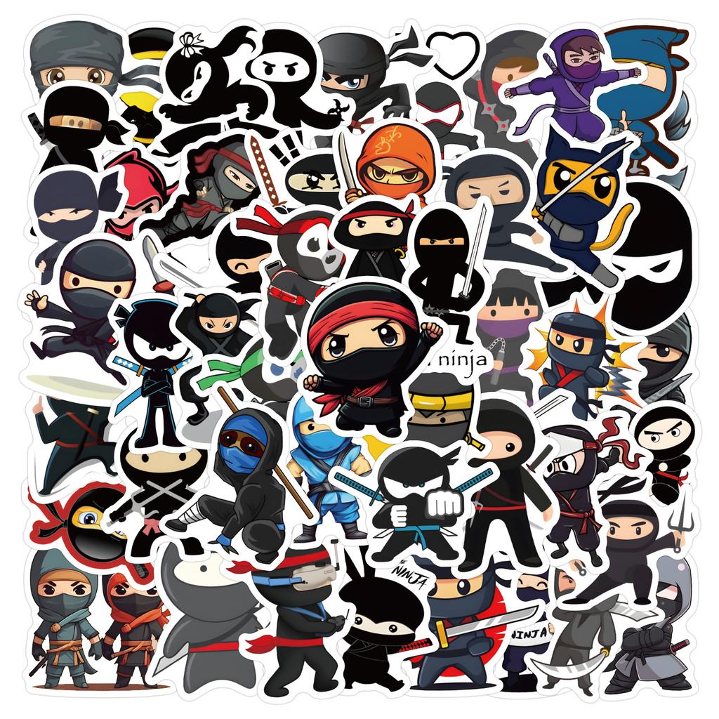 60 New Ninja Samurai Graffiti Stickers Decorate Notebook Suitcase Cartoon Stickers
