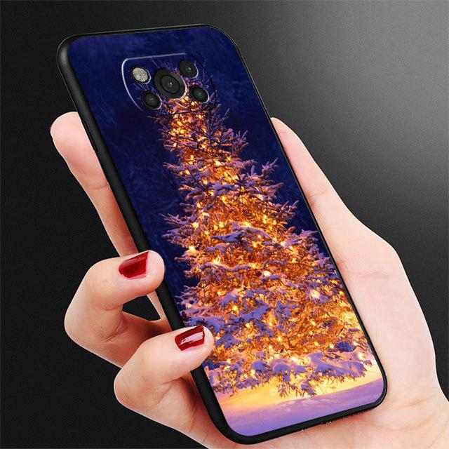 Schwarz Fall Funda Für Samsung Galaxy M13 M12 M22 M23 M33 M52 M32 5g M31 M30s M51 M31s M11 m31 Prime Weihnachten Baum Nette Coque