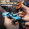 1:64 Scale Mini RC Truck Toy 2.4GHz Off-Road Alloy Truck with Trailer Body Lights Crawler Toy Adjustable Speed Steering Collectible Truck Model Gift