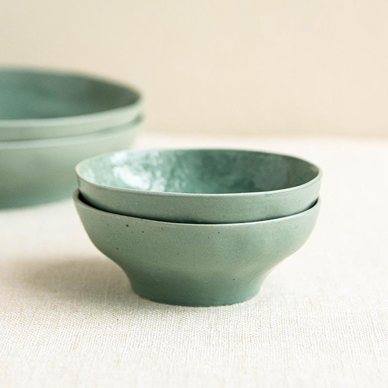 Artistic Concept Ceramic Large Bowl Tableware Bowl Series Household Rice Bowl High Foot Small Bowl Round Large Bowl Plate