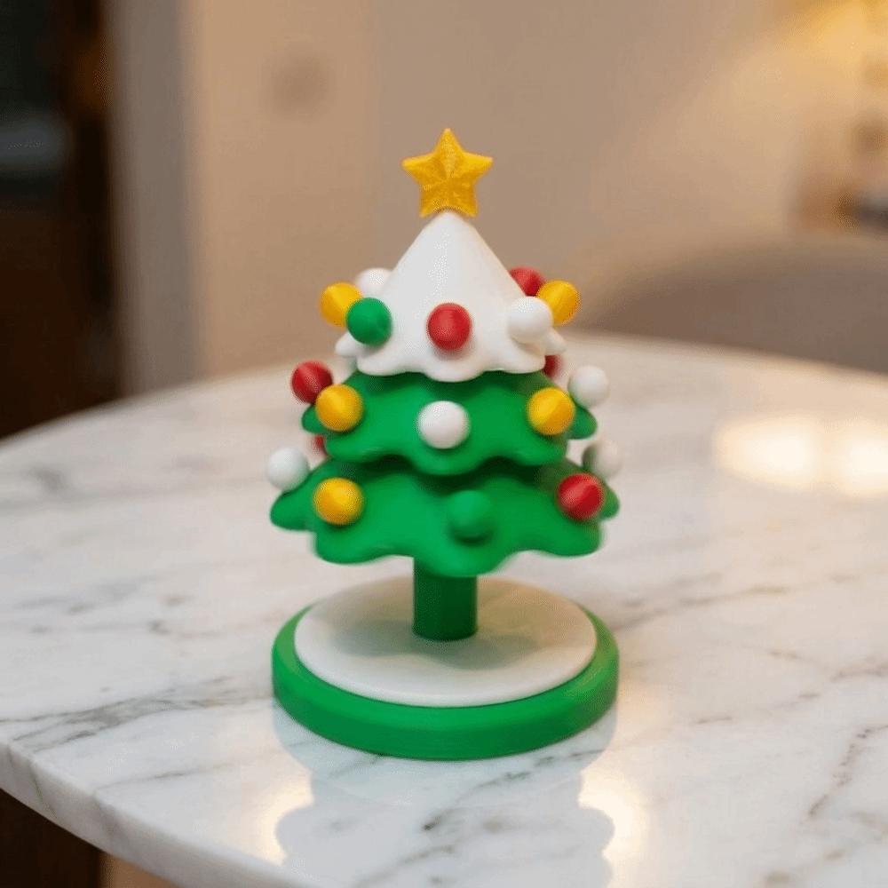 3D Printed Rotating Christmas Tree Colorful Christmas Tree Fidget Toy for Home Decor