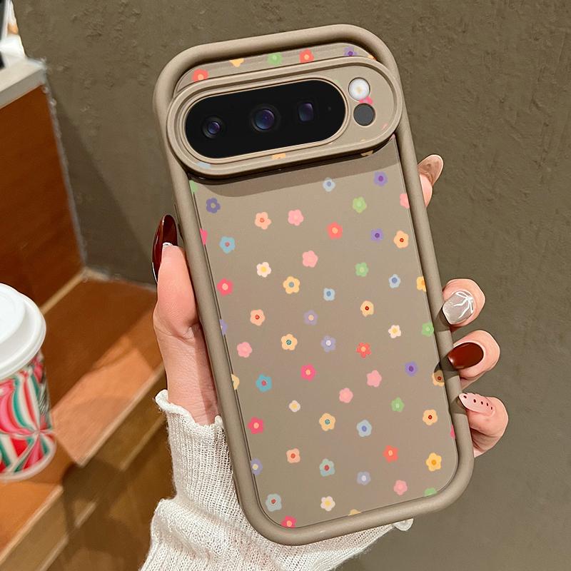Cute Little Flower Stars Pattern Soft TPU Phone Case For Google Pixel 9 Pro XL 8 Pro 8A Lens Protection Shockproof Matte Bumper Cover