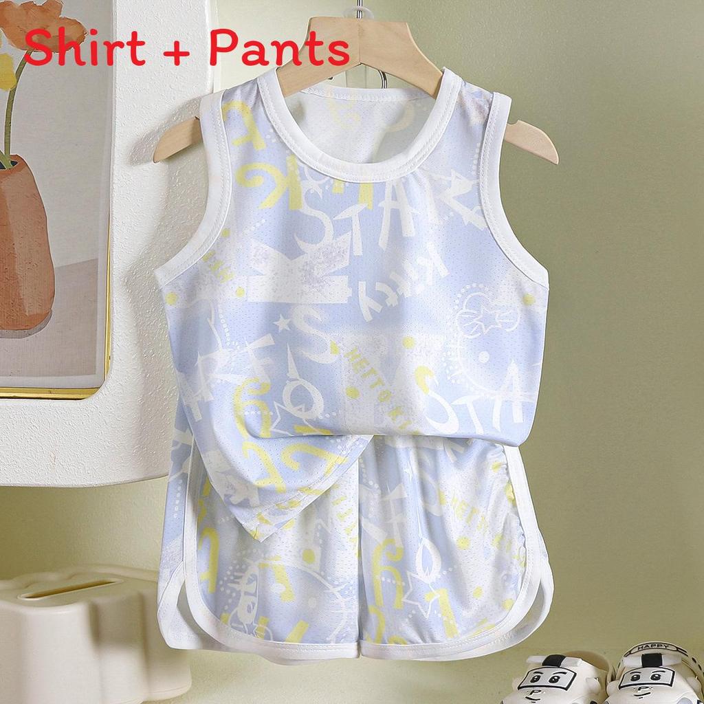 Childrens Summer Tank Top Shorts Set With Breathable Polyester Fabric For Active Kids