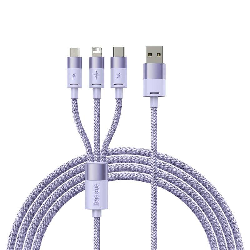 Baseus 3 in 1 USB Cable Micro USB Type C Fast Charger Micro USB Type C Data Cable For IP 14 13 Samsung Huawei