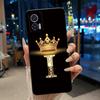 Phone Case For Motorola Edge 30 Lite/Motorola Edge 30 Neo 5G Black Case Shockproof Soft Fashion Letter Crown Cover