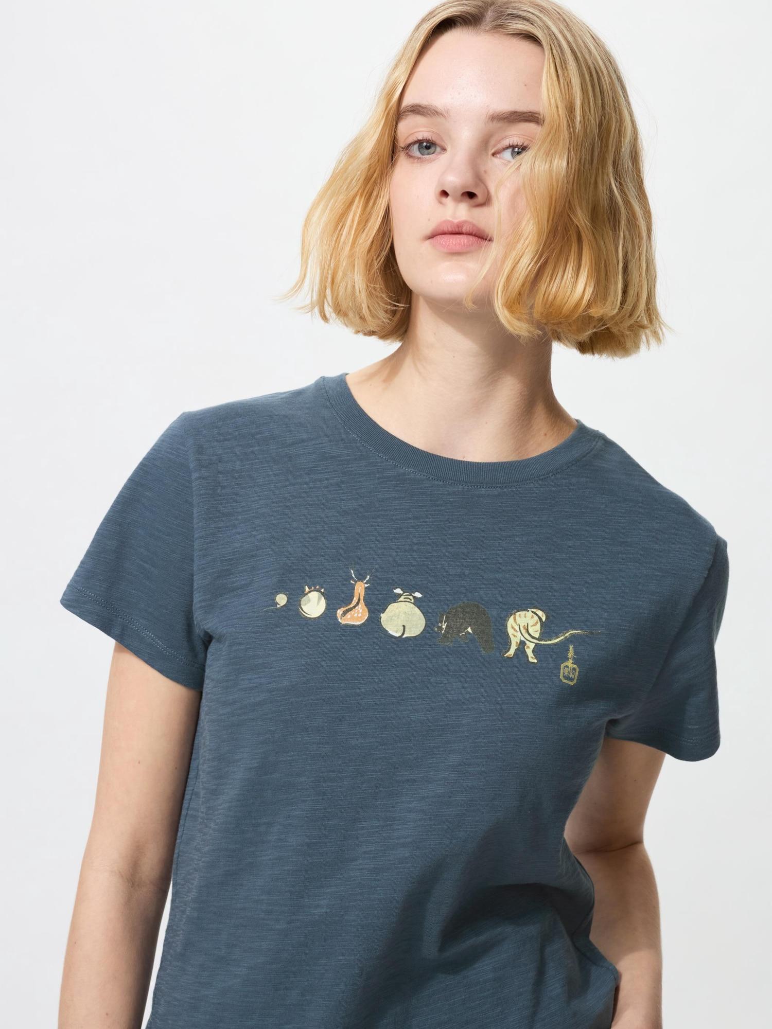 

Uniqlo Wagra UT GraphiC T короткий рукав C 64 BLUE/WOMEN S