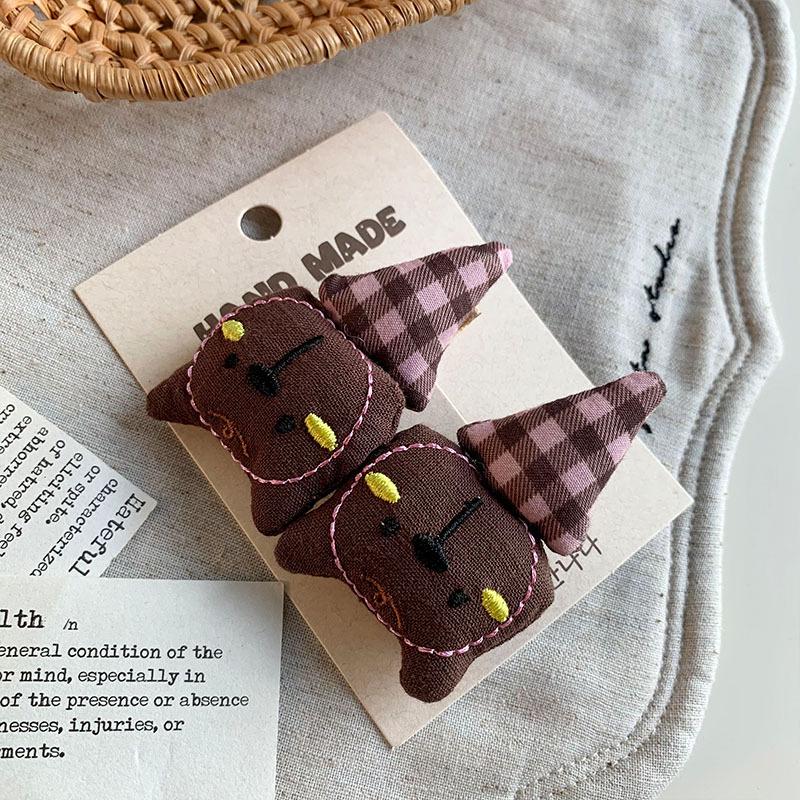 Sweet Pink Plaid Heart Cat Hair Clip - Versatile and Cute for Girls