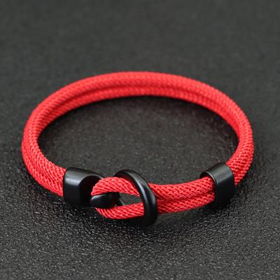 Einzigartiges Paracord Survival Armband Mann Zweilagiges Glücksbringendes Rotes Seil Armband Männer Original Geschenk Armband Camping Schmuck Armband Mann