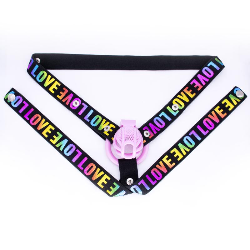 Chastity Cage Anti-Off Device Elastic Band Chastity Belt For Male Auxiliary Belt Adjustable Underwear Rope Scrotum Ring Toy
