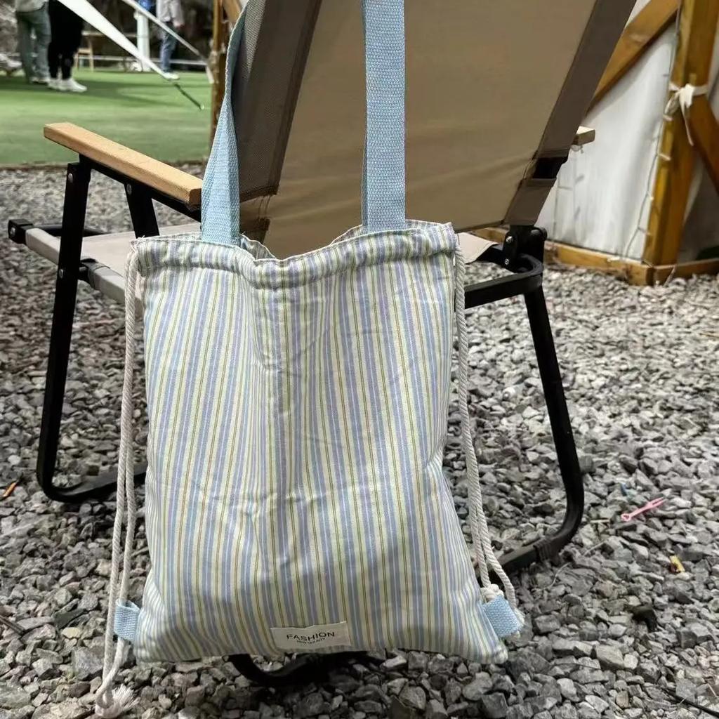 WTEMPO Gestreifter bedruckter, vielseitiger Canvas-Rucksack, Outdoor-Sporttaschen, Mama-Taschen, große Kapazität, leichte Reisetaschen mit einer Schulter