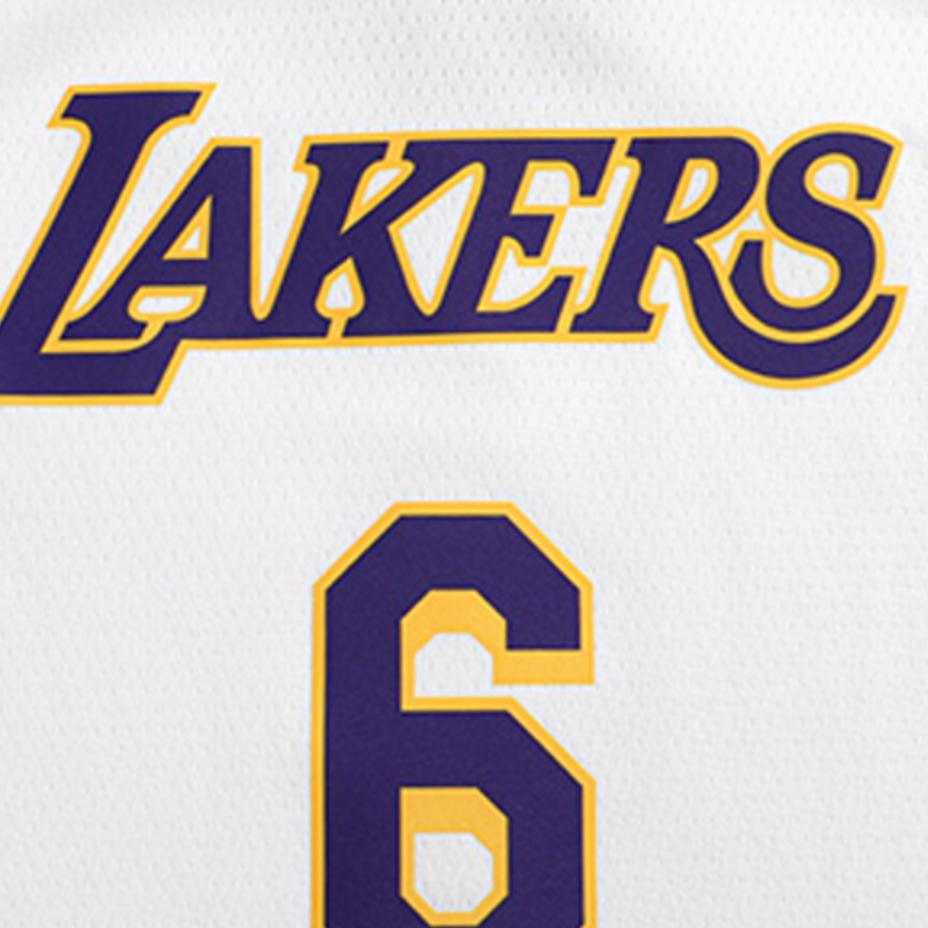 Nike Neformální sportovní souprava Lakers Tým James 6 Dres Dětské sportovní oblečení Bílá 3Z2B7BZ1P-LAK06