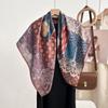 Vintage Ethnic Style Double Sided Printed Large Square Neck Scarf