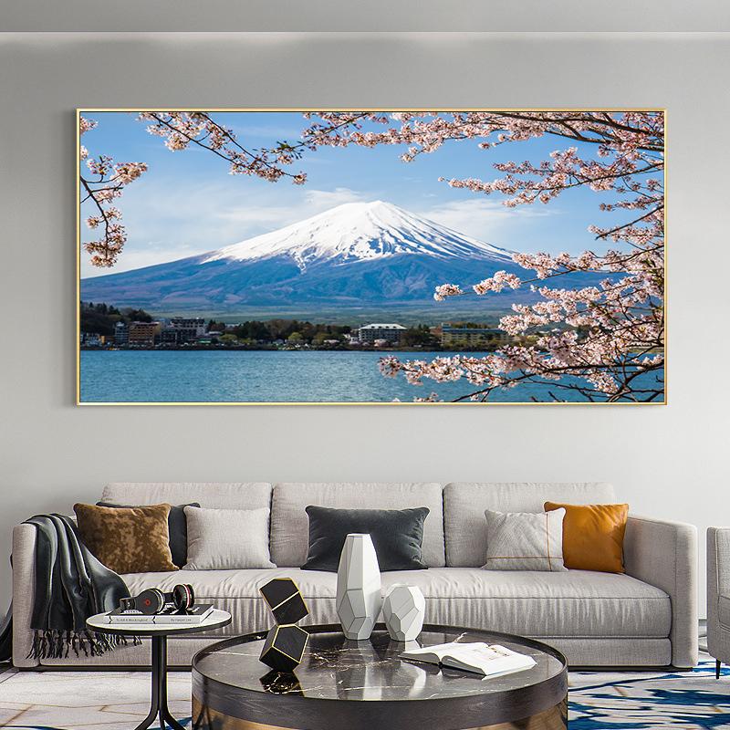 Obraz na plátně Mount Fuji Nástěnné umění Cherry Blossoms in Japan Plakáty a obrazy Krajina Květinové obrazy pro výzdobu obývacího pokoje
