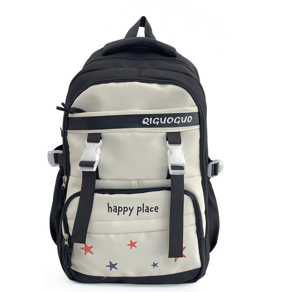 Large Capacity, High Value, Simple Color Contrast, Versatile Schoolbag, Junior High School Student, High School Student, College Student