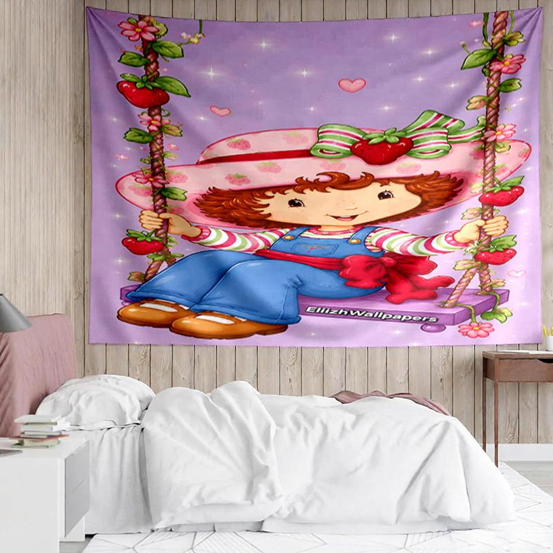 1PC Straw-berry Quick-Dry Tapestry, Unique Design Tapestry, Suitable for Bedroom,Livingroom, Playroom,Heartwarming Holiday Gifts