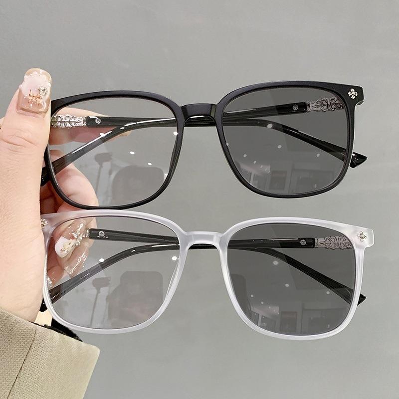 Female Students Large Frame Myopia Degree eyeglasses Anti Blue Light Color Changing Glasses Male Myopia Finished Product Glasses