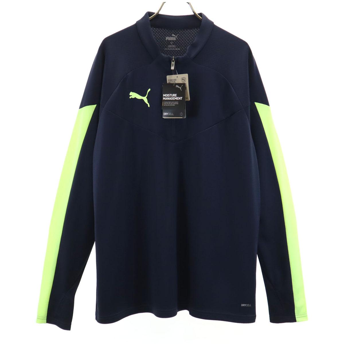 

неиспользованный PUMA тренировочный с длинным рукавом на молнии до половины Размер XL Темно-синий Мужской Б/У