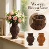 Handgeweven Vlechtwerk Mand Vaas Decoratief Huisornament Handgemaakte Rotan Bloempot Rustieke Stijl Gevlochten Container voor Binnendecoratie