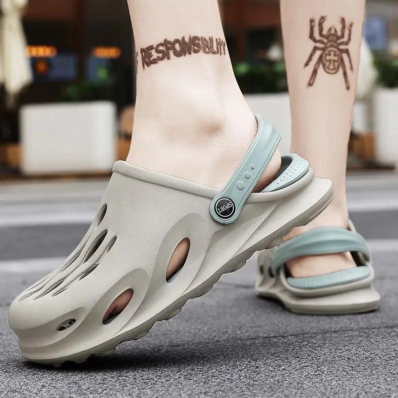Fashion Beach Soft Hole Male Slipper Sabot Men's Shoe Eva Low Price Designer Luxury Fun Trend 2025 Y2k Fashion Summer Sale Clappers