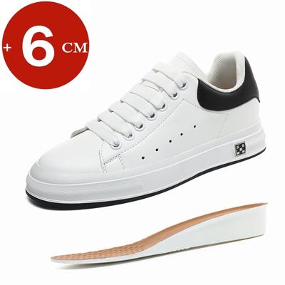 Scarpe da Ginnastica Casual alla Moda con Rialzo Uomo Scarpe Elevatore Soletta Rialzante 6cm Bianco Nero Scarpe Più Alte Uomo Moda Sportive Taglie Forti 37-46