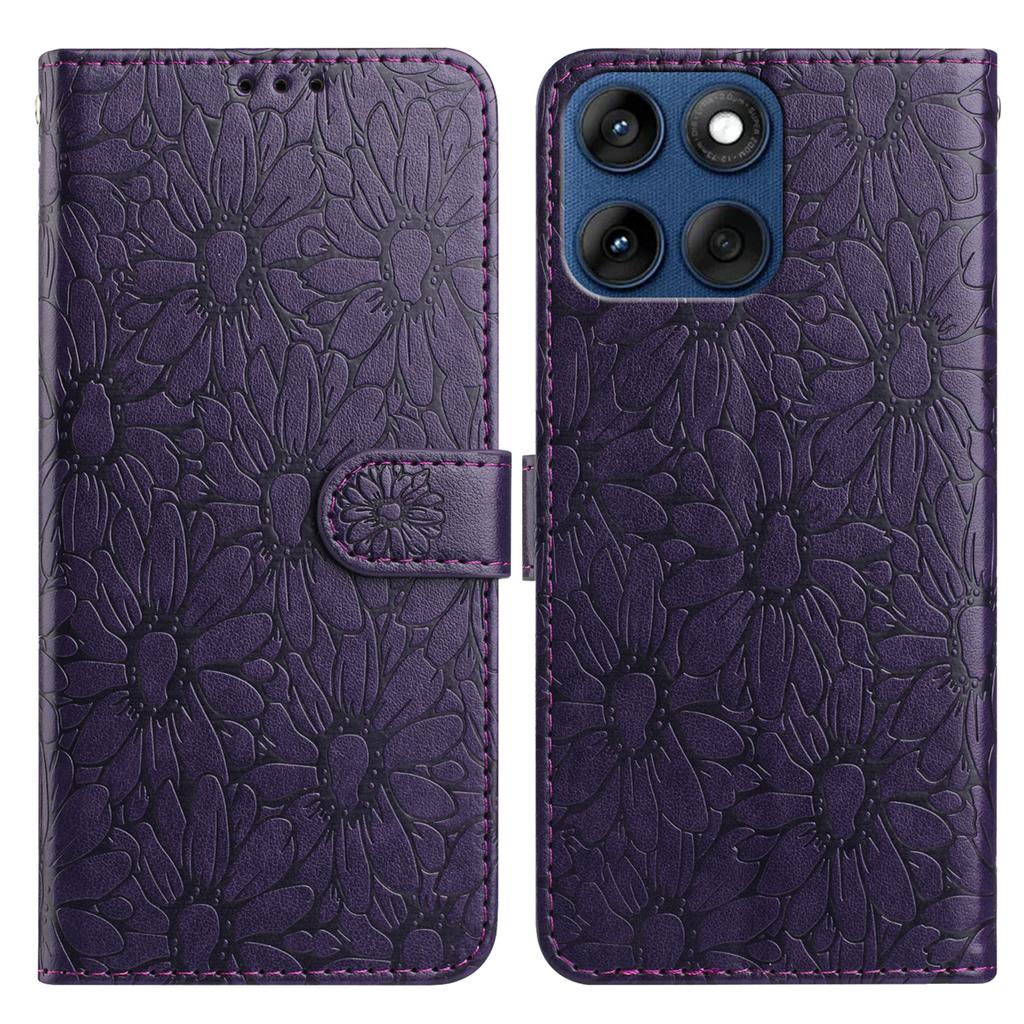 10barevné pouzdro na flip kartu s embosovanou sedmikráskou pro Motorola Moto E13 E20 G05 G54 Edge 40...