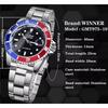 Winner Men's Automatic Mechanical Watch Waterproof Full Stainless Steel Strap Calendar Luminous Casual Business Watches For Men