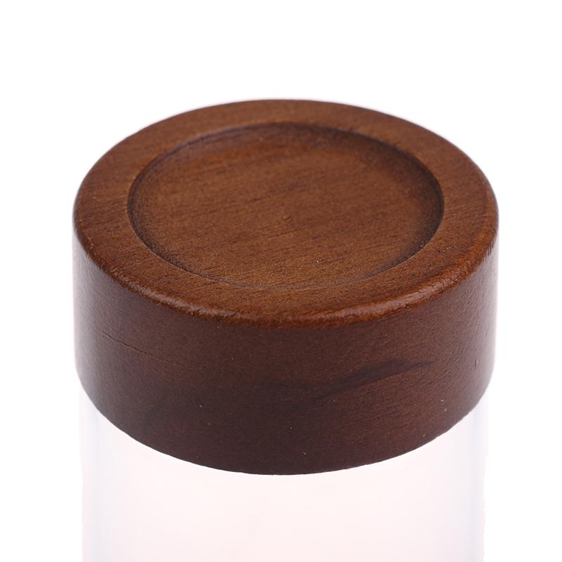 Mini Wood Lid Coffee Beans Storage Container Tube Kitchen Sealed Can Tea Spice Jars Single Dose Espresso Accessory Coffeware