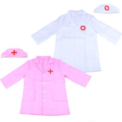 Happy Play Rukáv Nurse Uniform Doktor Cosplay Kostým Dlouhý klobouk Děti předstírají