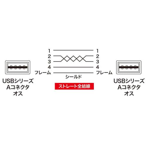 SANWA SUPPLY Double-sided USB Cable (A-A Type) 3m Black KU-RAA3