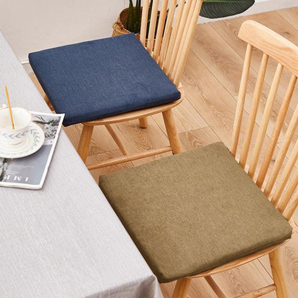 Cotton Linen Seat Cushion Simple Style Breathable Square Office Computer Chair Sitting Cushions Pad Mat for Home Office