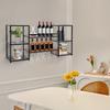 Wall Mounted Wine Rack with 5 Tier Open Shelves, Floating Wine Storage Shelf for Home Kitchen, Wine Bottle Display Organizer