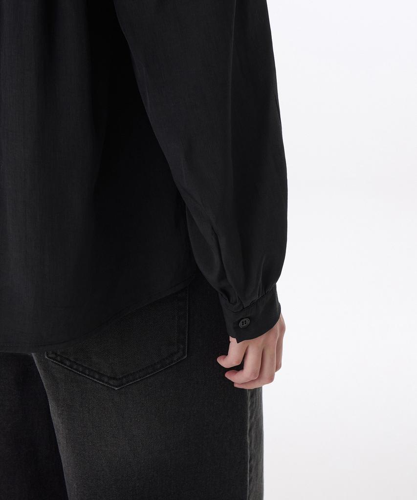 MUSINSA STANDARD WOMAN Women'S Volume Shirring Tie Blouse [Black]