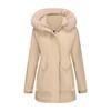 Women’s Parka Coats Faux Fur Hooded Fleece Lining Zipper Warm Cotton Jackets Mid-length Puff Outerwear Winter Clothes