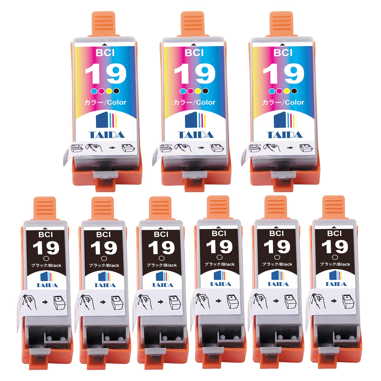 

TAIDA Compatible Ink Cartridges for Canon and 6 3 Compatible with Canon and MINI360 Printers BCI-19 BCI-19BK BCI-19CLR (9-Pack, Blacks, Colors) TR153,