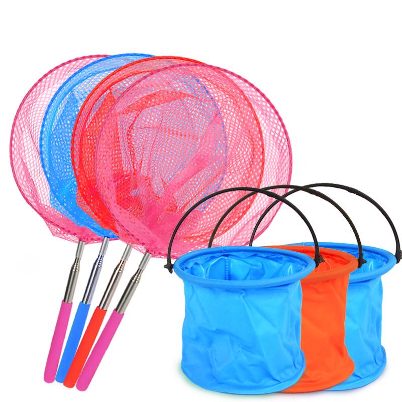 Kids' Telescopic Butterfly Net & Leakproof Folding Bucket Set for Beach and River Play