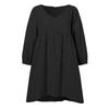 Women Casual Shirt V-Neck Pleated Lantern Long Sleeve Top Solid Color Loose Fit Mid-length Pullover Tops Streetwear