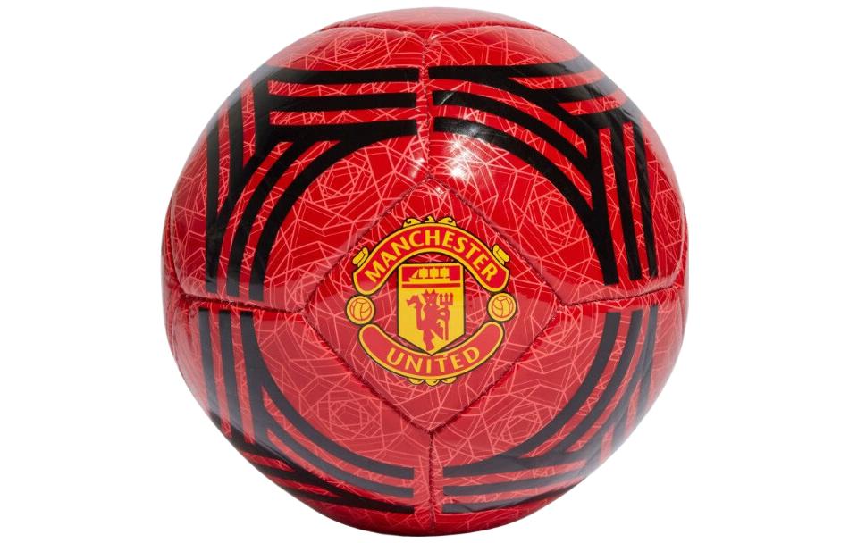 Adidas Manchester United Size 1 Soccer Ball Synthetic Leather Machine Stitched Soccer Ball Unisex Red Black IA0923