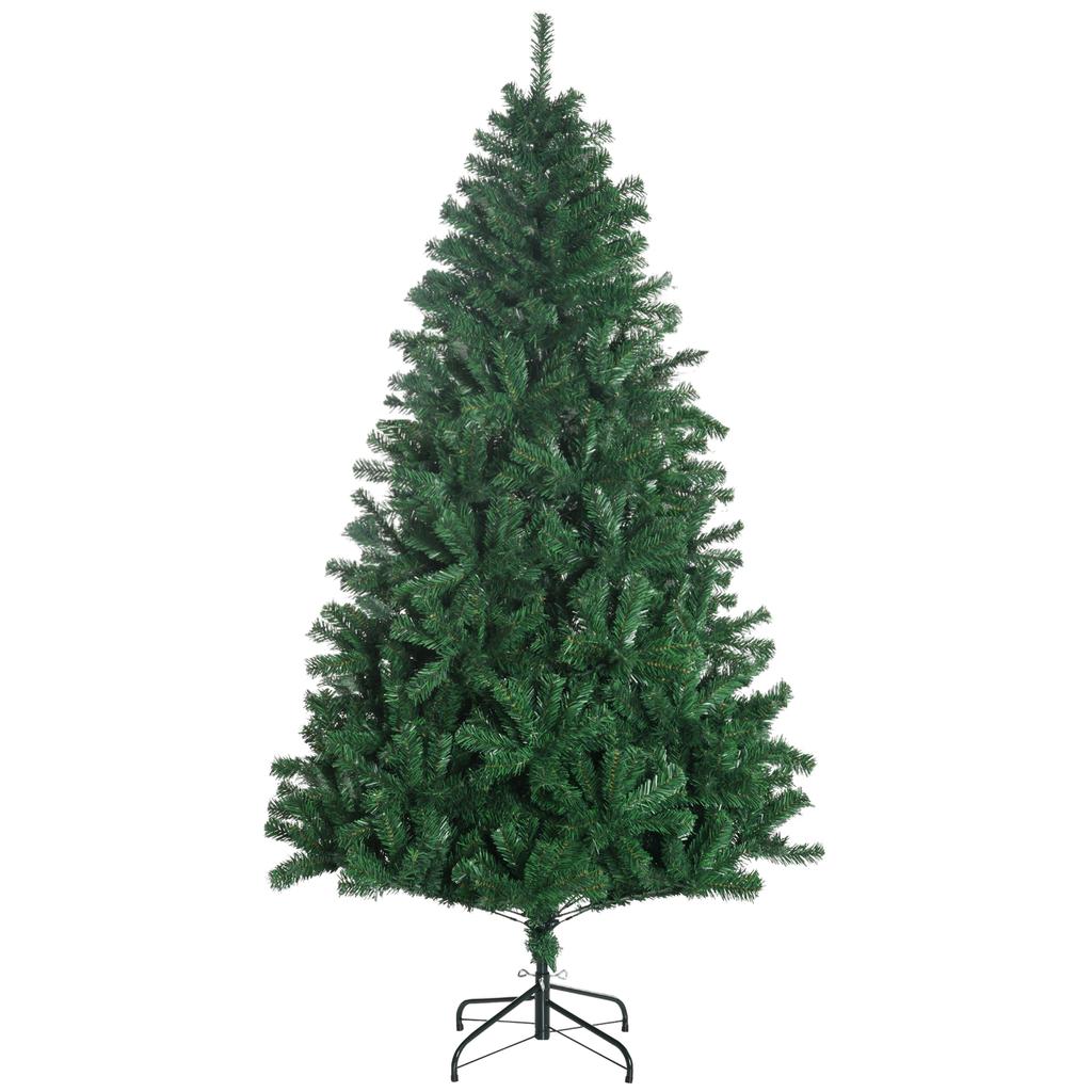 6ft/180cm Christmas Tree 1492 PVC Tips Artificial Seasonal Festival Decoration Metal Flodable Base Green