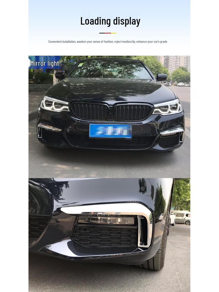 Manshi Front Fog Light Cover for BMW 5 Series 525Li/530Li - Decorative, Bright Trim Strip