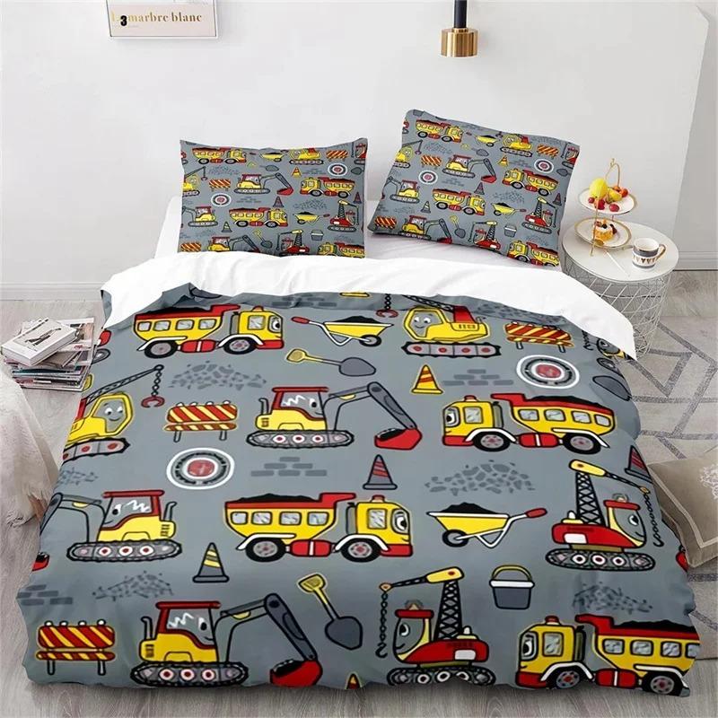 

Excavator Quilt Cover Set Toy Car Pattern Suitable For Children S Bedroom Various Types Of Bed Covers Four Seasons Boy Bedding 90x200cm&set