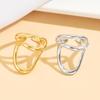 Stainless Steel Geometric Chic Women's Ring with Streamlined Design