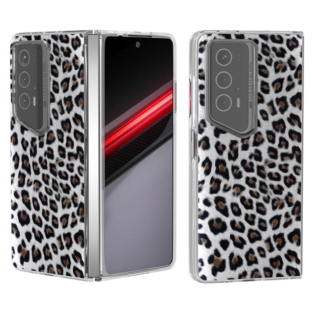 

Для Honor Magic V2 RSR Porsche Design Чохол Шкіряний Чохол для Телефону Текстура Леопарда Silver