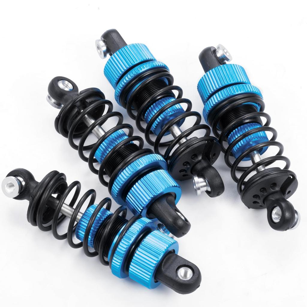 TRZX 4pcs RC Shock Absorbers, Front & Rear Shock Absorbers, 55mm & 62mm, Upgrade Parts for Tamiya TT02 1/10 RC Drift Car (55mm Blue)