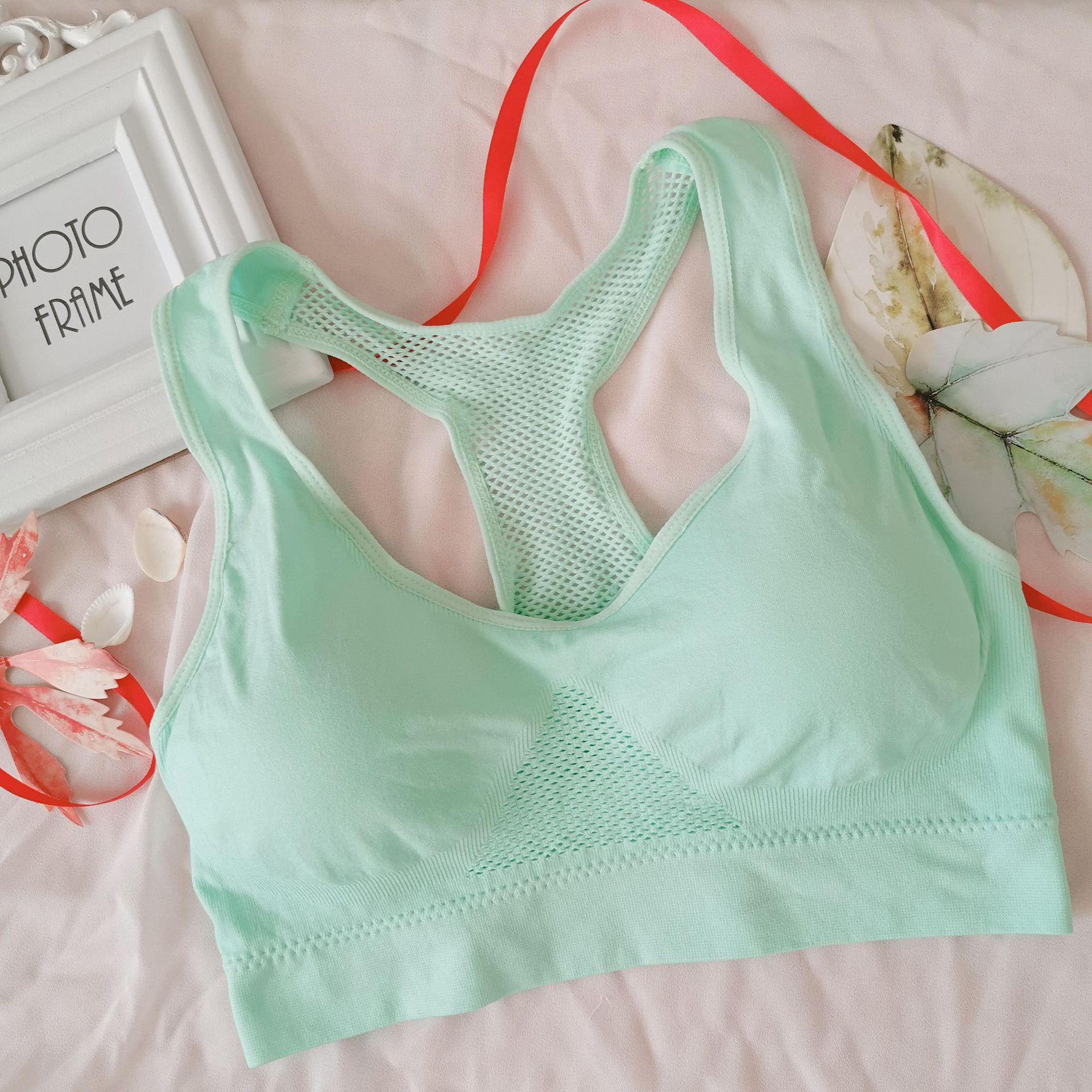 Женский дышащий спортивный бюстгальтер поглощает пот противоударный мягкий спортивный — фото 5