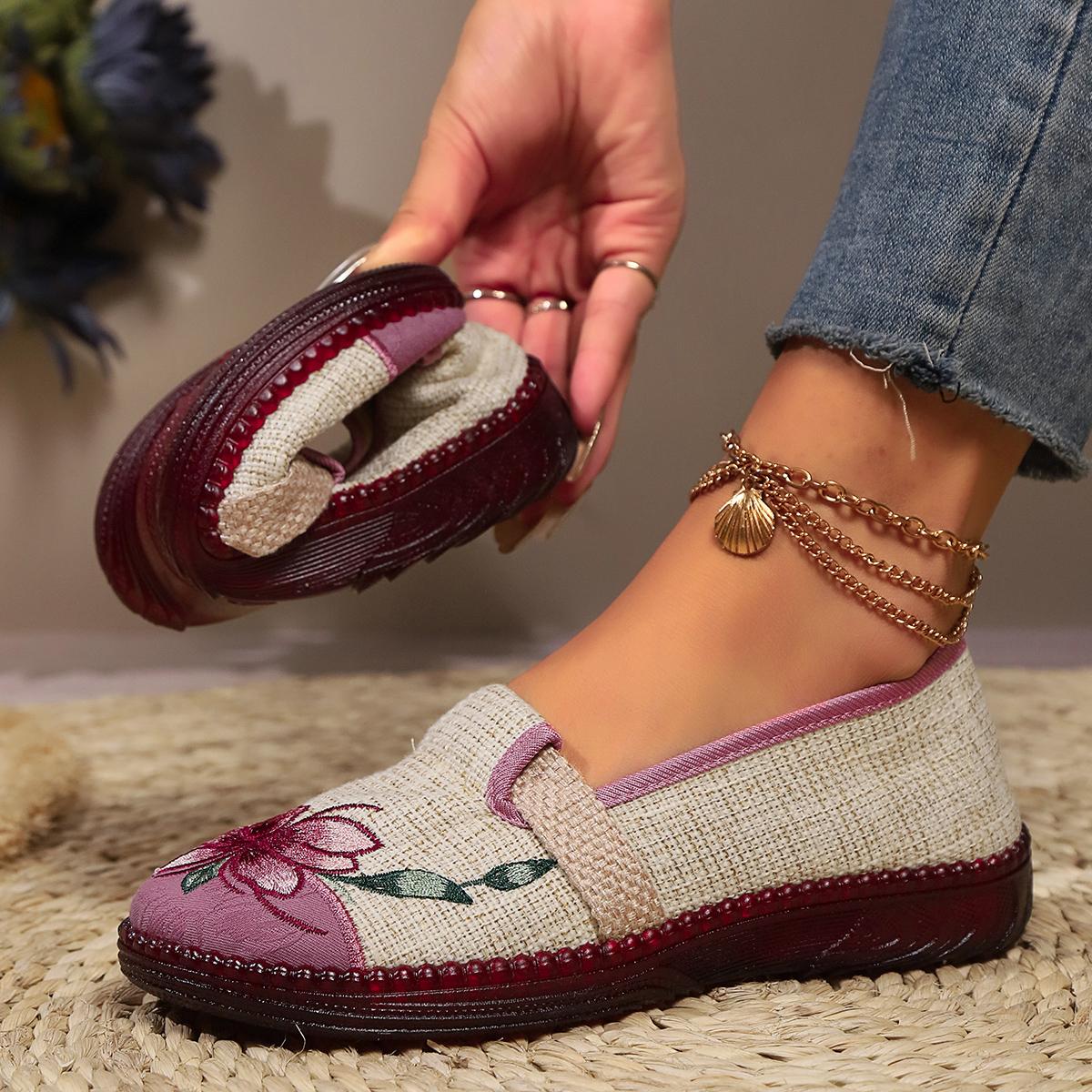 Мода 2024 Новое поступление Круглый носок Удобная повседневная женская обувь Горячая продажа Летние элегантные дышащие сетчатые вышитые балетки 40 розовый 2960₽