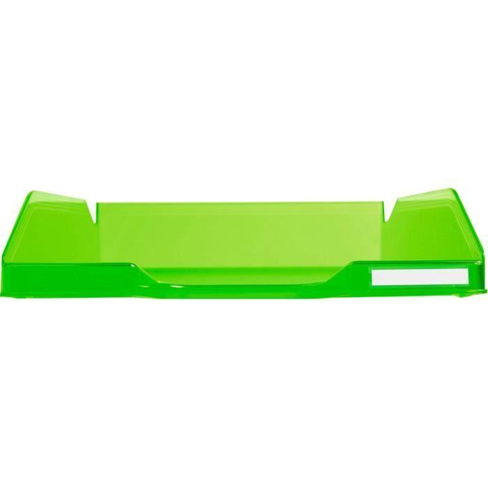 Corbeille-à-courrier - EXACOMPTA - MIDI-COMBO - Vert Pomme Translucide - Plastique - 2 Classic