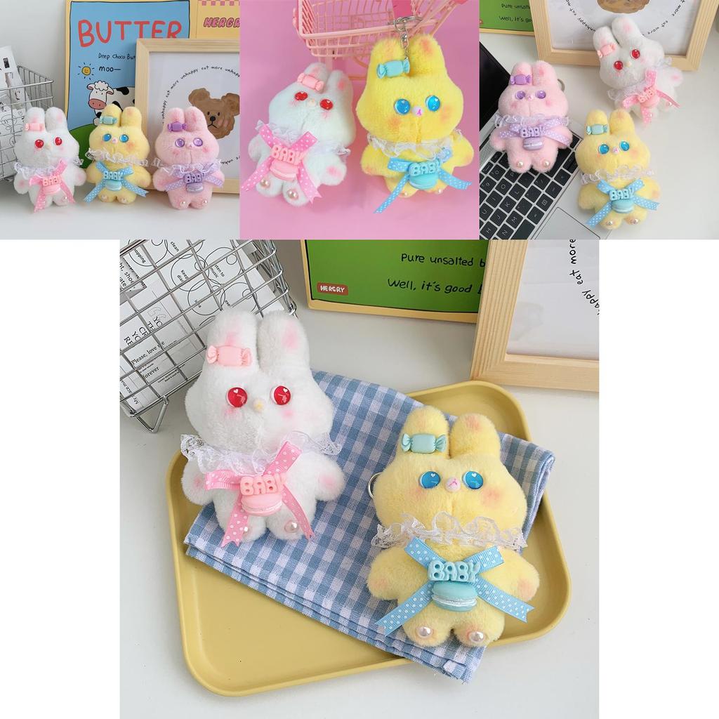 Cute Lace Rabbit Plush Toy Keychain Darling Keyring For Bags And Backpacks