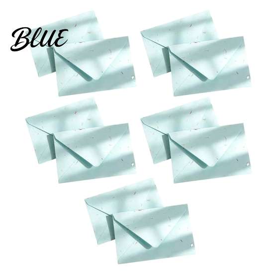 Handmade Paper Envelopes with Real Petals 10PCS Petal Art Envelopes, Floral Texture Design, Thick Western Style for Wedding Invitations Stationery,