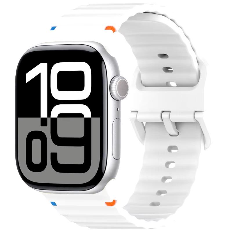 Renkli Noktalı Apple iWatch 11 Ultra Dalga Silikon Kayış